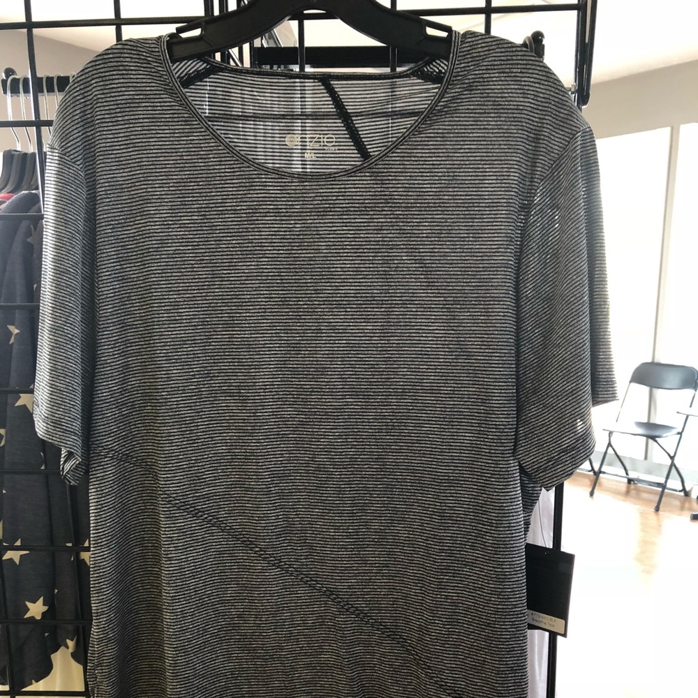 Onzie Men’s Breathe Tee Grey/Black Stripe